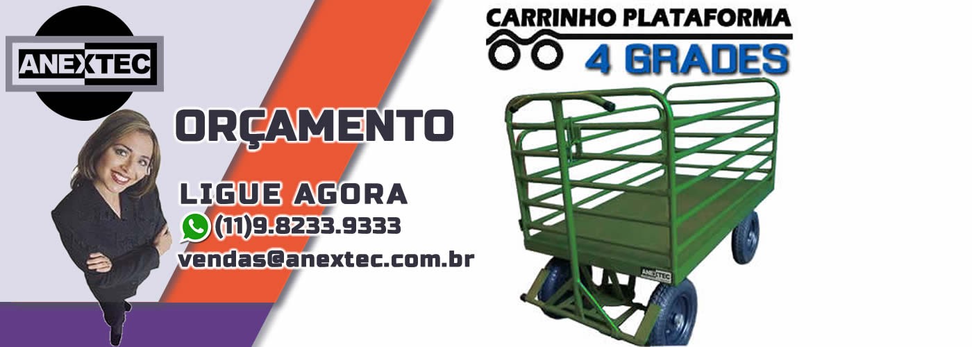 carrinho plataforma, carrinho transbloco, carrinho 4 grades, 